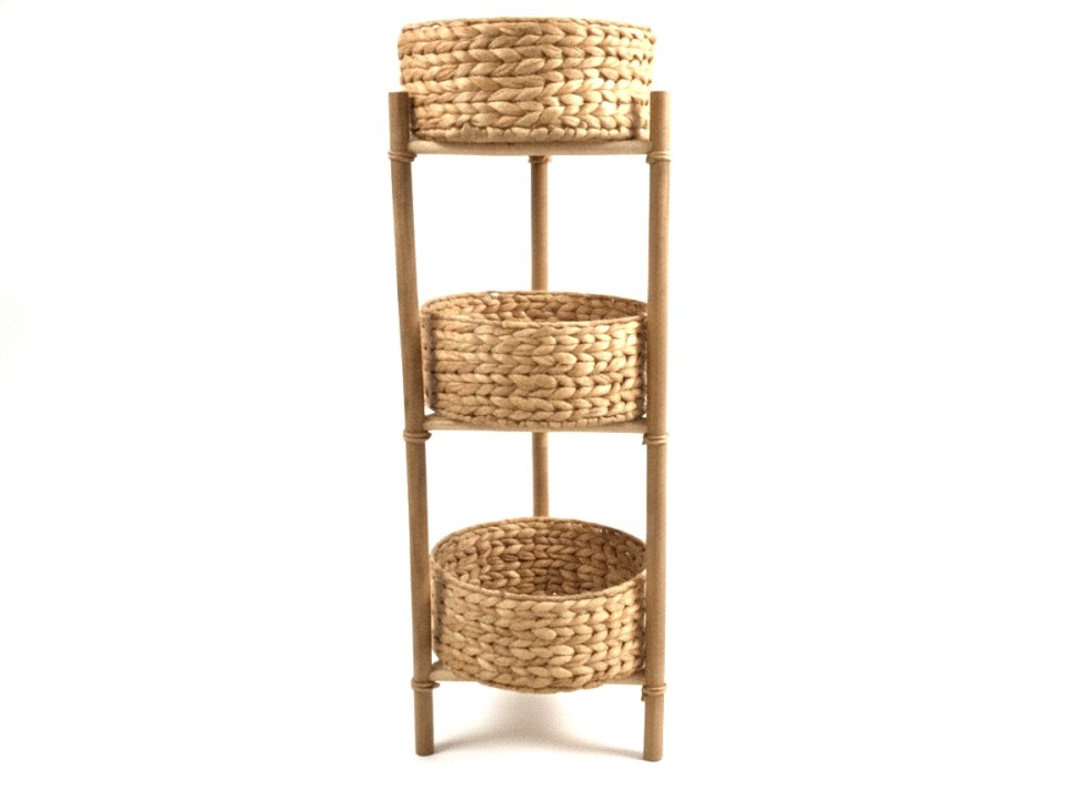 Premium 3-Tier Water Hyacinth Storage Tower with Triangle Wooden Frame